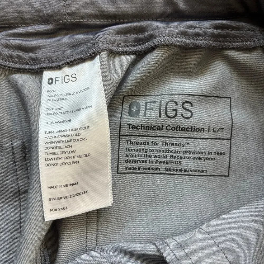 FIGS Technical Collection Cairo Cargo Scrub Pants – Gray Stretch – Men’s L